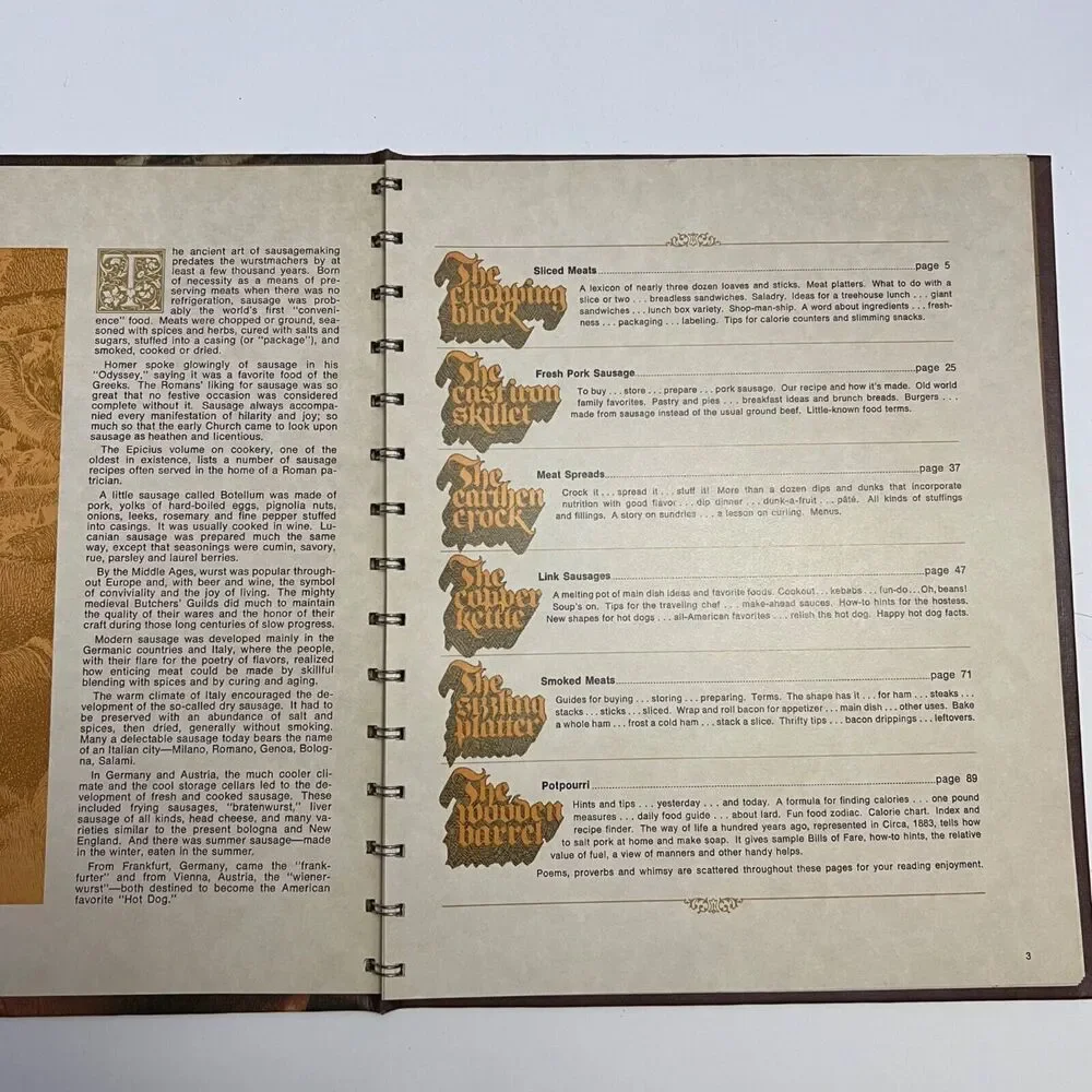 Vintage Cookbook All About Sausage